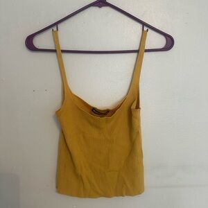 Brandy Melville Gold/Yellow Fitted Crop Camisole